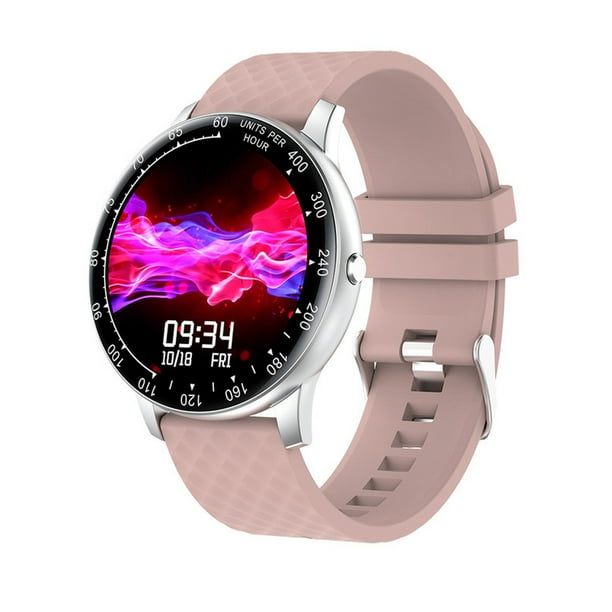 Smart Watch Heartrate Reloj de pulsera con presión arterial Oxígeno en sangre Reloj redondo a prueba de agua, Rosa Scienceny EL002998-02B