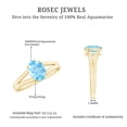 thumbnail image 5 of Rosec Jewels Oval Shape Aquamarine Solitaire Ring for Women, March Birthstone Ring - 6X8 mm, 14K Yellow Gold, US 8.00, 5 of 6