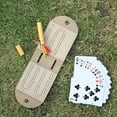 thumbnail image 4 of Travel Cribbage Board Leather Cribbage Board Game Set with 2 Track Layout 4 Pegs, 4 of 4