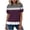 Wine, variant on Lopecy-Sta Women’s Top Crew Neck Color Block Puff Short Sleeve Layered Ruffle Hem Casual T‑Shirt Soft Breathable Stretchy Fabric Color Block Blouse