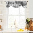 thumbnail image 2 of Tie Up Valance for Windows Abstract Art Painting Curtains Valances Rod Pocket Valance Window Treatments Modena Lines Ombre Grey Balloon Curtains for Kitchen Living Room Bedroom Bathroom 54x18 Inch, 2 of 9