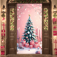 thumbnail image 6 of Pink Theme Merry Christmas Banner Christmas Tree Design Xmas Backdrop Snowflake Pattern Gift Decorations Holiday Background for Christmas Party Family Gathering Winter Celebration, 6 of 9