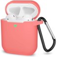thumbnail image 1 of AirPods Case, Full Protective Silicone AirPods Accessories Cover Compatible with AirPods 1&2 Wireless and Wired Charging Case(Front LED Visible),Coral, 1 of 8