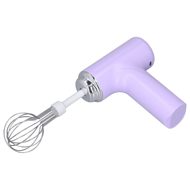 M Buder Batidora Eléctrica Inalámbrica de Mano, Mezclador de Huevos y Crema, 3 Velocidades con 2 Varillas, Ligera y Portátil para Repostería, 17 cm / 6.69 in, Morado