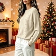 thumbnail image 5 of Szhihuiw Womens Sweaters Fall Fashion Crew Neck Casual Pullover Cable Knit Top Long Sleeve Lightweight Oversized Sweaters for Women, 5 of 6