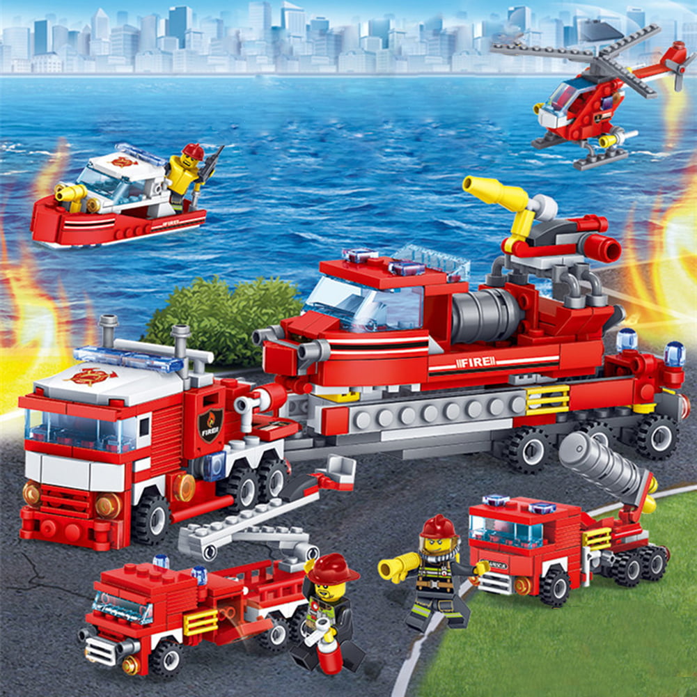 Building blocks Fire series 8058 Puzzle assembling toys fire tricycle