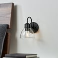 thumbnail image 2 of Better Homes & Gardens Indoor 1-Light Matte Black Wall Sconce, Clear Glass Shade, LED Bulb Included, 2 of 9