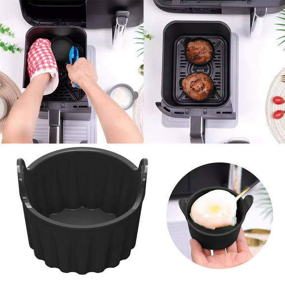 Non Stick Silicone Egg Round Baking Bowl for Dessert Air Fryer Oven Microwave Reusable Bakeware