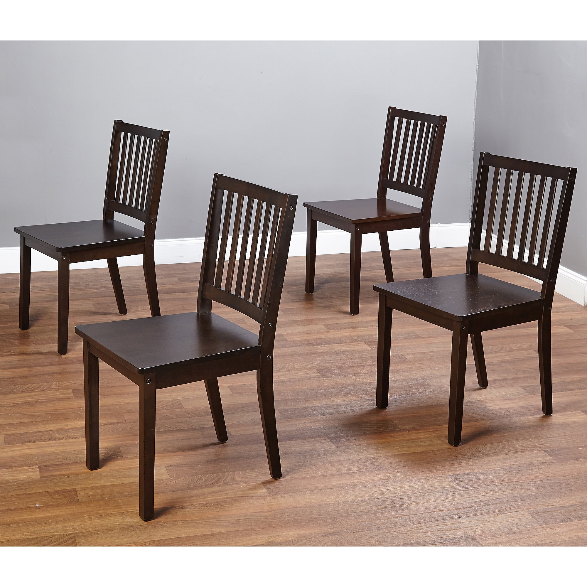 Kitchen Chairs Set of 4 Solid Wood Dining Room Furniture Espresso