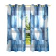 thumbnail image 6 of Yayeee Window Curtains Light Filtering 63"x42" Grommet Panel Pair Home Living Room Decor, Blue Pattern, 6 of 7