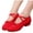 Red, variant on Gpaecead Girls Canvas Dance Shoes Soft Sole Non-Slip Low Heel Practice Dancing Shoes For Spring Summer Studio Performance White