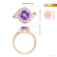 thumbnail image 4 of ANGARA Natural 1.7 ct Amethyst Bypass Engagement Ring with Diamond Halo in 14K Rose Gold for Women (Size-8mm) | February Birthstone, Anniversary, Jewelry Gift for Women | Natural Amethyst Ring, 4 of 9