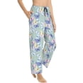 thumbnail image 2 of Naloa Colorful Butterfly Print Women’s Ultra-Soft Comfy Pajama Lounge Pants with Pockets & Drawstring, 2 of 8