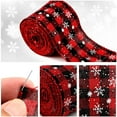 thumbnail image 2 of 3 Rollos Copo de nieve a cuadros rojo y negro de 4,8 CM/2 metros Arpillera de Cinta a Cuadros Navideños, 2 of 5