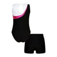 thumbnail image 2 of MSemis Kids Girls Ballet Dance Sets Sports Gymnastics Leotards Outfits with Shorts Black&White 12, 2 of 5