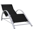 thumbnail image 1 of vidaXL Chaise Longue Textilène et Aluminium Noir, 1 of 5