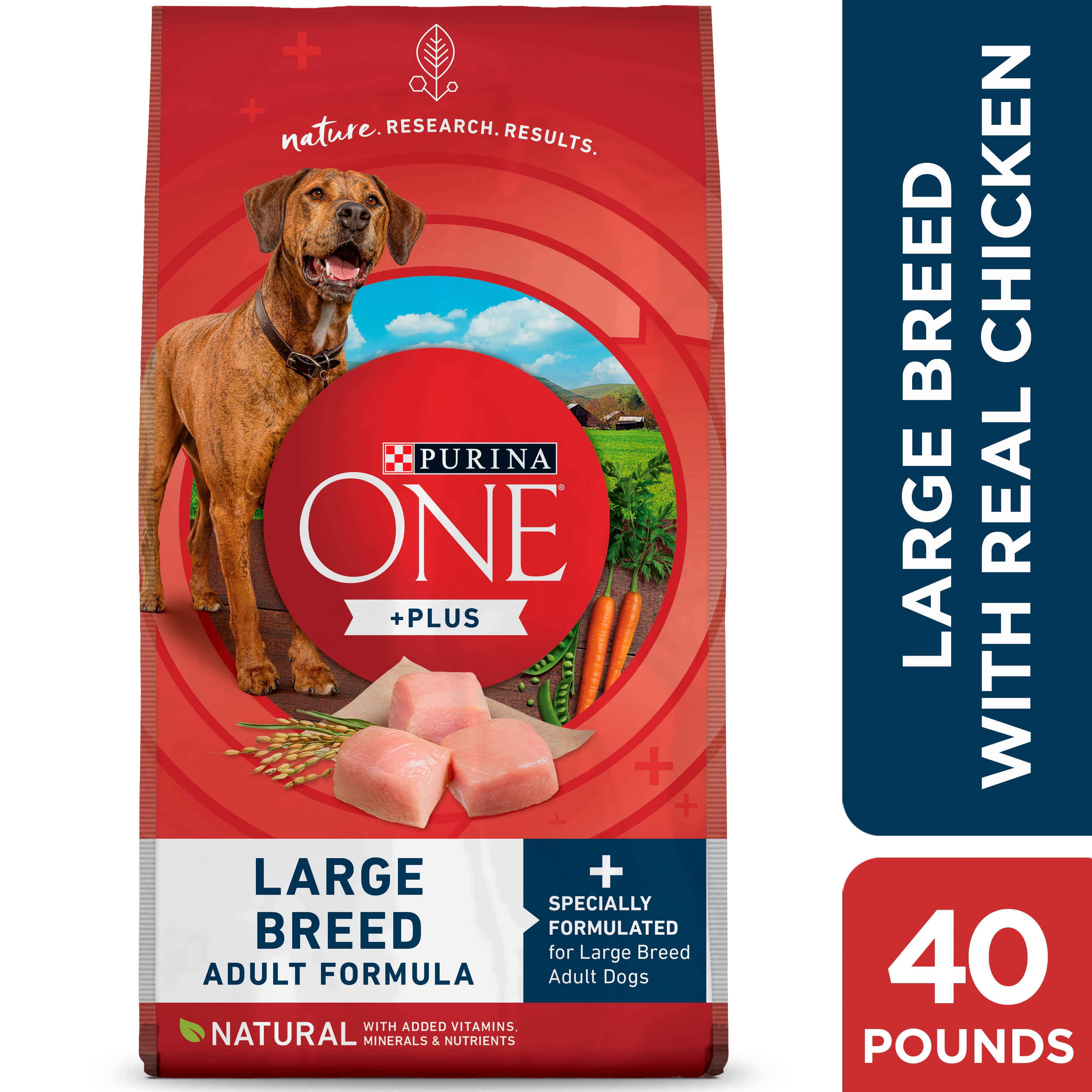Purina ONE Natural Large Breed Adult Dry Dog Food, +Plus Formula, 40 lb