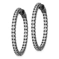 thumbnail image 2 of Sterling Silver Ruthenium-plated CZ In and Out Round Hoop Earrings, 2 of 2