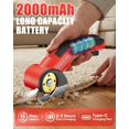 thumbnail image 3 of 4V Cordless Electric  with LED Light, Rechargeable Cardboard Box , Wrench, Storage Bag & Titanium-Coated Replacement  for Fabric, Leather, Carpet & Plastic(Red & Black), 3 of 6