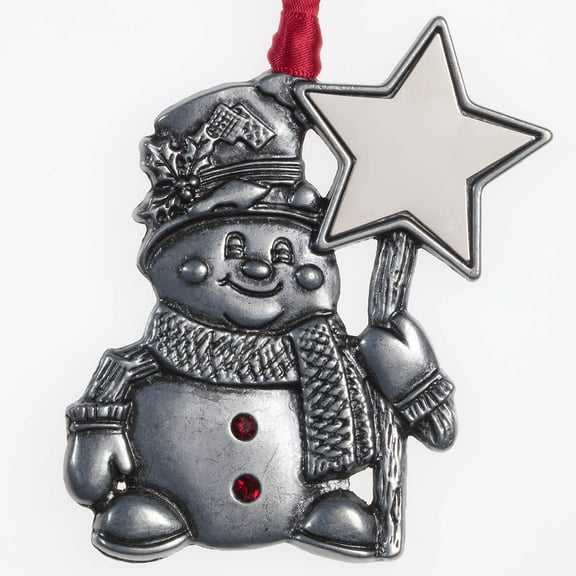Pewter Birthstone Snowman Ornament, January