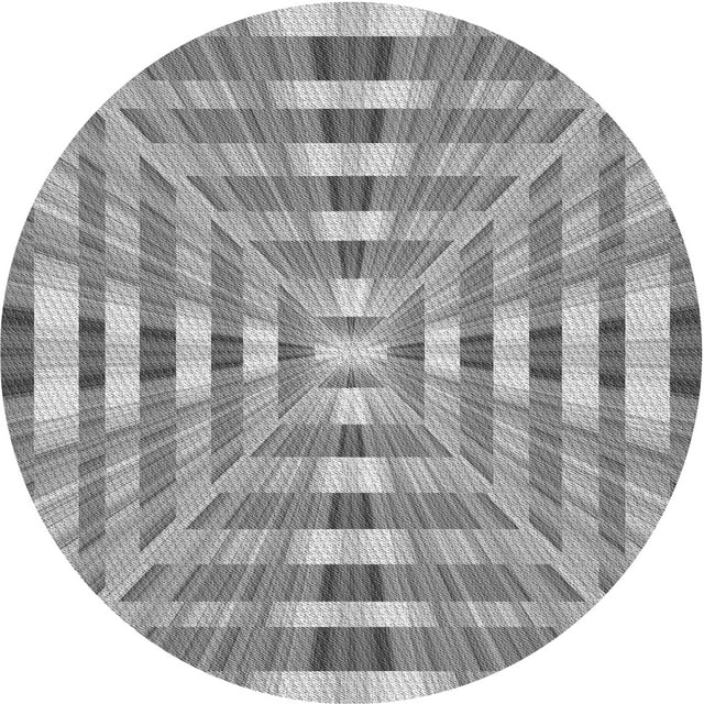 Ahgly Company Machine Washable Indoor Round Transitional Gray Cloud Gray Area Rugs, 3' Round