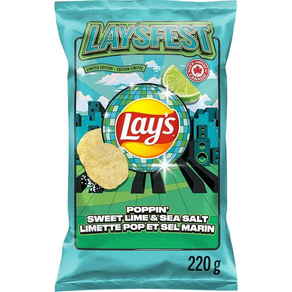 Lay's Poppin' Sweet Lime & Sea Salt Flavoured Potato Chips, 220 g., 220 g.