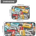thumbnail image 2 of SKYSONIC Vintage Audio Cassettes Kitchen Mats Set of 2 Music Tapes Anti Fatigue Floor Runner Rug Non Slip Comfort Mat 19.7x27.6 Inch + 19.7x47.2 Inch for Living Room Laundry Room Hallway, 2 of 7