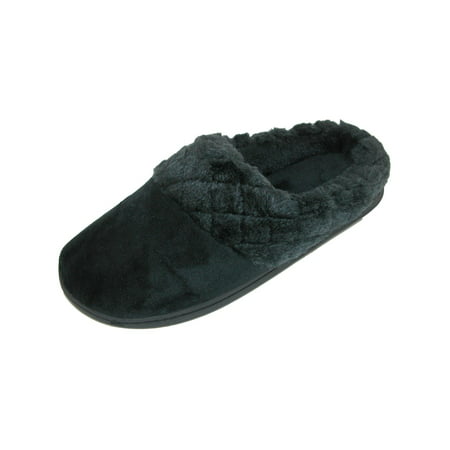 Women's Velour Clog Slipper with Cuff and Memory
