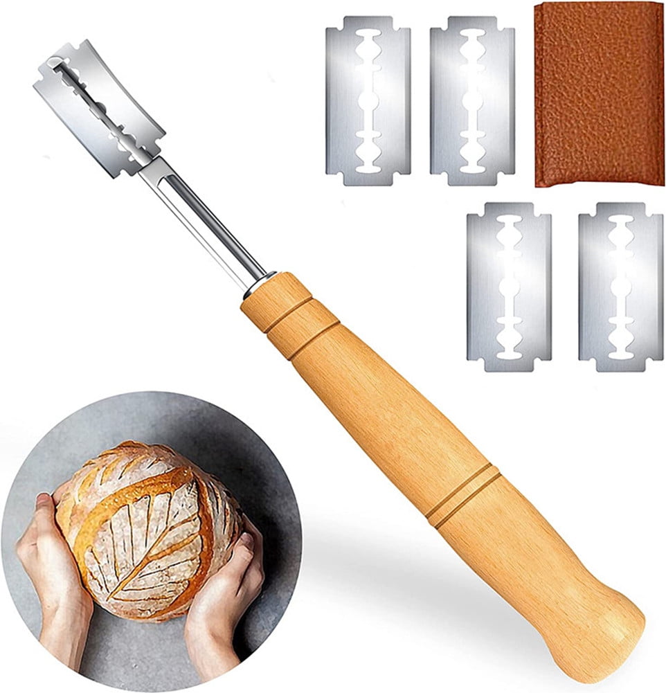 Protoiya Bread Lame,Handcrafted Bread Scoring Knife Lame with 5 Replaceable  Blades,Homemade Pizza,Cake or Bread Lame Cutter Dough Scoring Tool 
