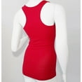 thumbnail image 3 of Racer Back Stretchy Muscle Shirt Solid Plain Cotton Spandex Fitted Tank Top, 3 of 5