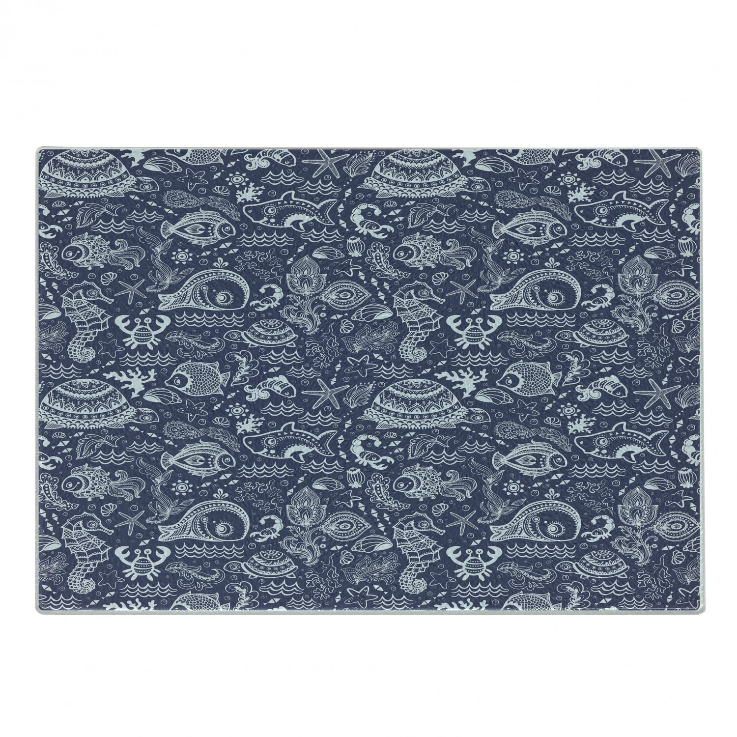 Under the Sea Cutting Board, Ocean Animals Shells Plants Seahorse