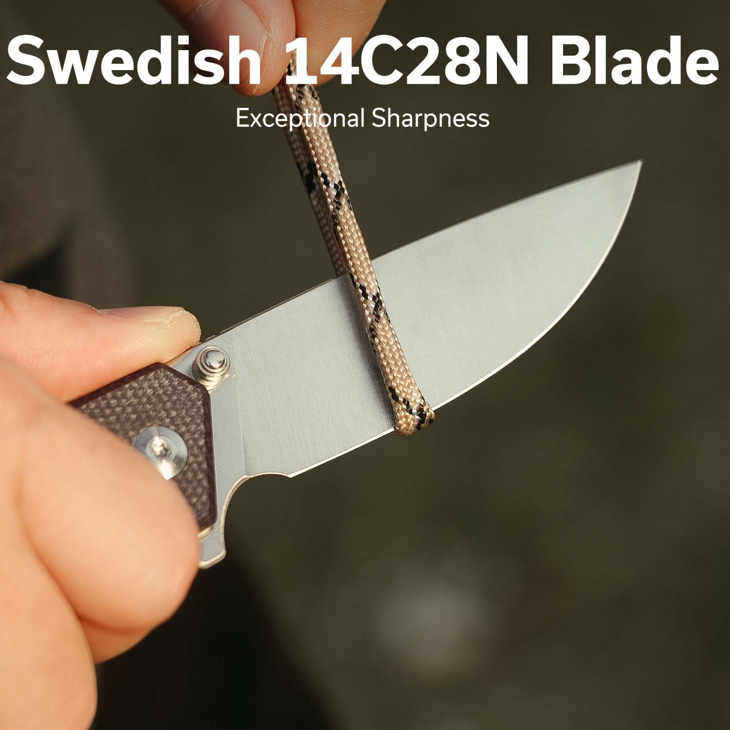 CIVIVI Merit Pocket Knife, Folding Knife with 3.28" 14C28N Blade Micarta Handle, Lightweight Knife with Reversible Pocket Clip for Camping Hiking Indoor & Outdoor, C24012-3, Purple