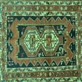 thumbnail image 1 of Ahgly Company Indoor Square Southwestern Turquoise Blue Country Area Rugs, 7' Square, 1 of 4