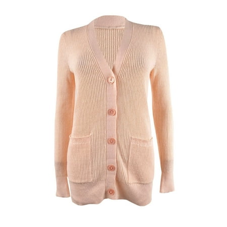Lauren Ralph Lauren Women's Ribbed Long Sleeve Cardigan (S, Pink Macaroon)