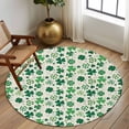 thumbnail image 2 of Round Rug 6Ft Washable Non-Slip, St Patricks Day Circle Area Rugs for Living Room Bedroom, Farmhouse Vintage Green Shamrock Indoor Floor Mats Carpet Runner for Home Decor Aesthetic, 2 of 8
