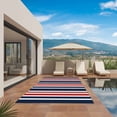thumbnail image 3 of Navy Blue Red Striped Outdoor Rug for Patio/Deck/Porch, Non-Slip Large Area Rug 5 x 8 Ft, Modern Minimalist Ombre Lines Indoor Outdoor Rugs Washable Area Rugs, Reversible Camping Rug Carpet Runner, 3 of 8