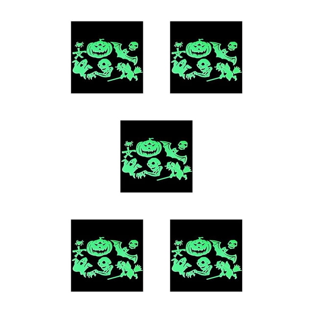 Wosthever 1 Set Halloween Luminous Stickers Removable Dark Door Wall Pumpkin Window Glow Decal The In for Theme Party Home Decoration Type2 NO2