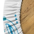 thumbnail image 5 of Ambesonne Emoji Fitted Round Tablecloth, Funny Faces Headset Pattern, 56"- 60" Diameter, Pale Sky Blue White, 5 of 5