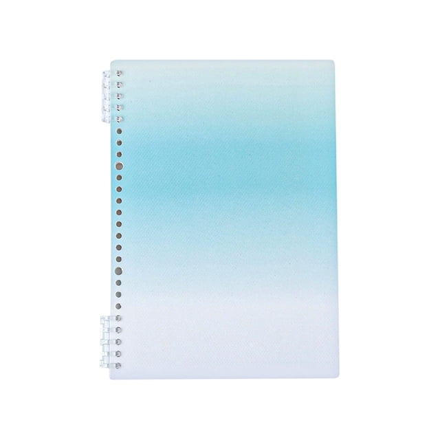 Cuaderno B5 de hojas sueltas con carpeta extraíble y recargable, 26 x 18,4 cm, papel grueso de 80 g, plegable 360 grados, cubierta de plástico esmerilado, diseño degradado de colores, ideal para