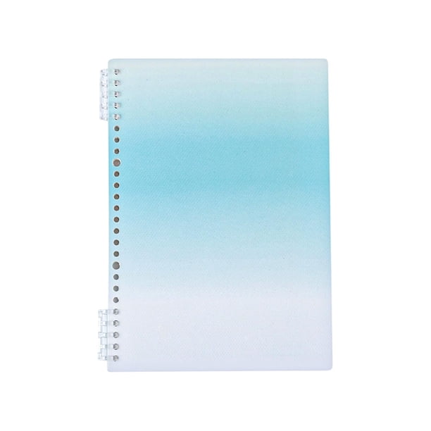 Cuaderno B5 de hojas sueltas con carpeta extraíble y recargable, 26 x 18,4 cm, papel grueso de 80 g, plegable 360 grados, cubierta de plástico esmerilado, diseño degradado de colores, ideal para