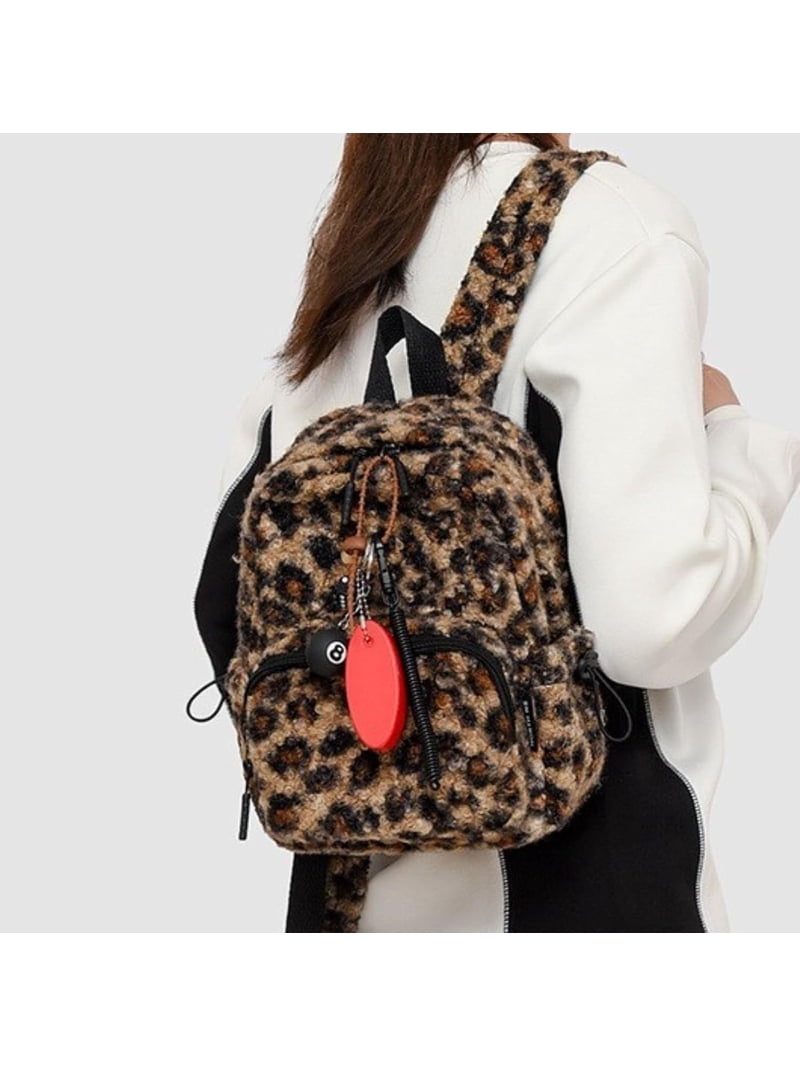Gioobbt Fuzzy Cheetah Cute Backpack, Y2k Purse Fleece Chic Bookbag Trendy Aesthetic Coquette Daypack 90s Purse, Women's, Size: One size, Brown Gioobbt Fuzzy Cheetah Cute Backpack, Y2k Purse Fleece Chic Bookbag Trendy Aesthetic Coquette Daypack 90s Purse, Women's, Size: One size, Brown