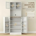 thumbnail image 6 of Barara King 66.5" Pantry Storage Cabinet with Adjustable Shelves, Kitchen Pantry Cabinet for Dining Room, White, 6 of 7