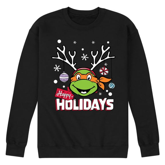 Teenage Muntant Ninja Turtles - Happy Holidays  - Men's Crew Neck Fleece Pullover