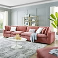 thumbnail image 1 of Modway Commix Down Filled Overstuffed Performance Velvet 4-Seater Sofa in Dusty Rose, 1 of 10