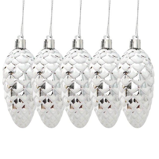 ¡Gran oferta! 5 adornos navideños de plástico con forma de piña, adornos de vidrio pintado para colgar en otoño, adornos navideños de piña de vidrio brillante para árbol de Navidad, manualidades,