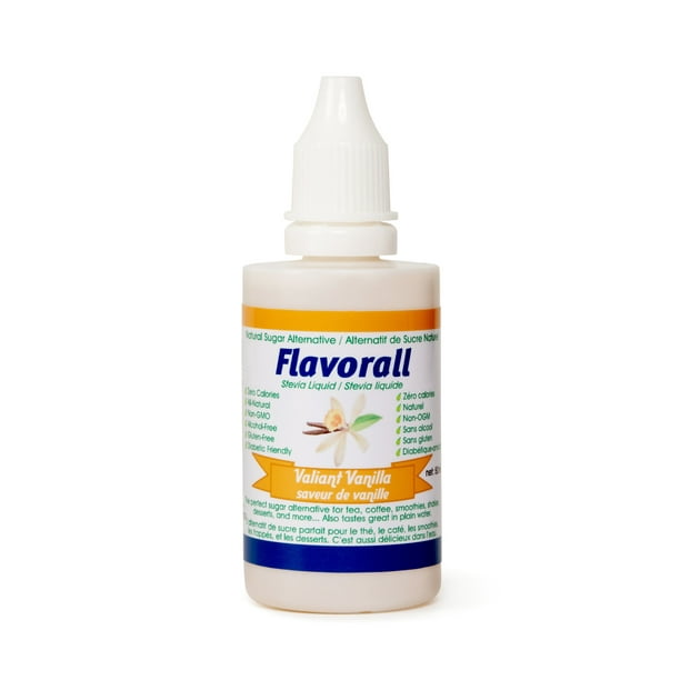 Vertiche Naturel, Flavorall Valiant Vanille, 50 ML, Gouttes d'édulcorant  Stevia bio et pur, Alternative au sucre parfaite