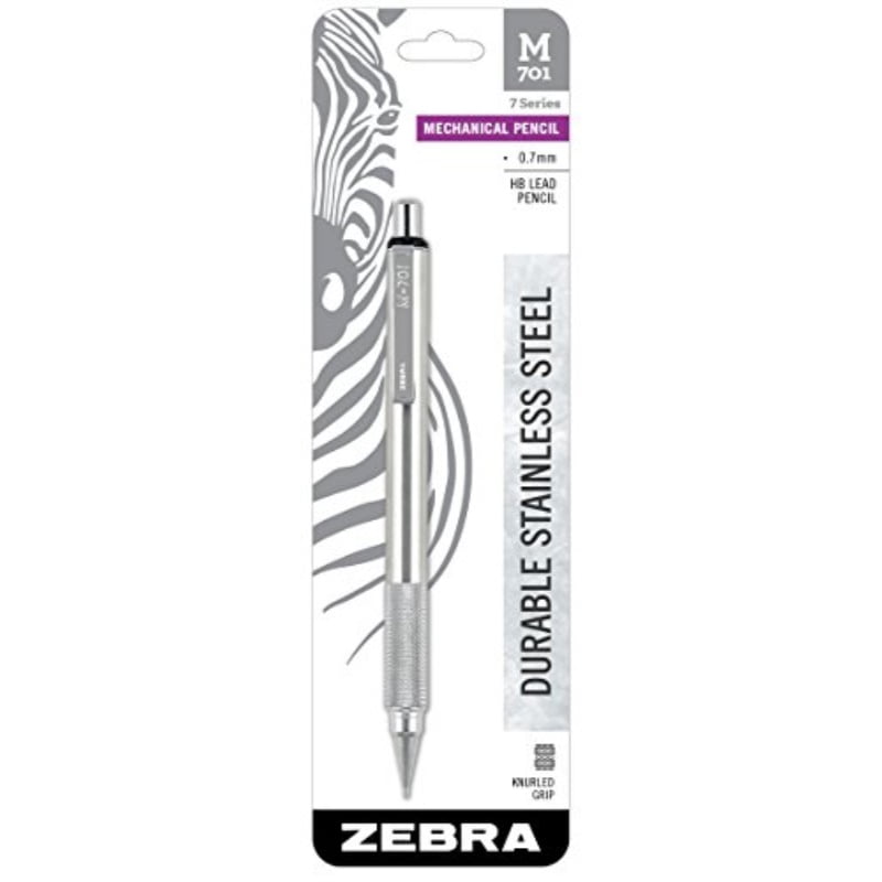 Zebra M701 Stainless Steel Mechanical Pencil, 0.7mm Point Size