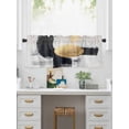 thumbnail image 5 of Valances for Windows Gold Black Geometric Rod Pocket Cafe Window Treatments Valance Curtains for Kitchen Bathroom Laundry Basement Windows 60"x14", 5 of 9