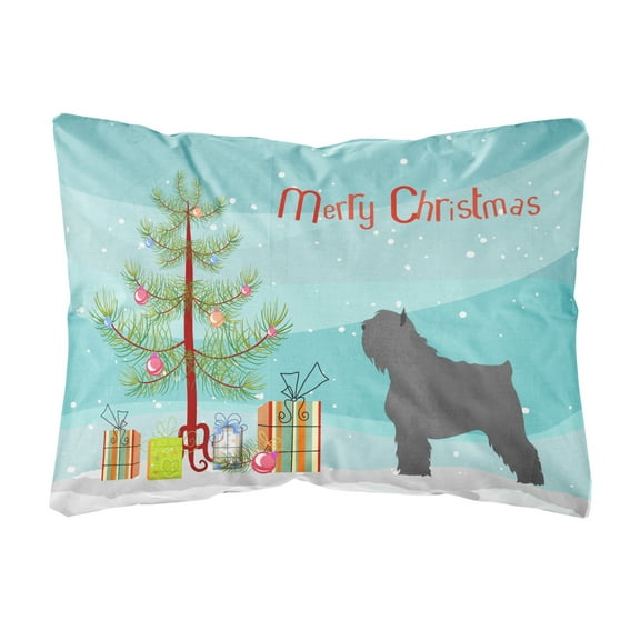 Carolines Treasures BB8464PW1216 Bouvier des Flandres Christmas Canvas Fabric Decorative Pillow, 12H x16W, multicolor
