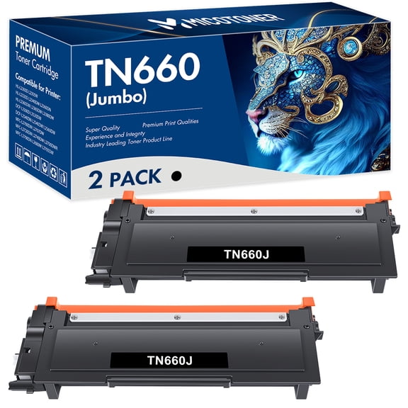 MICOTONER Compatible Toner Cartridge for Brother TN-660 TN 660 HL-L2300D L2305W L2315DW, DCP-L2500D L2520DW, MFC-L2700DW L2707DW L2720DW High Yield Printer Ink (Black 2-Pack)